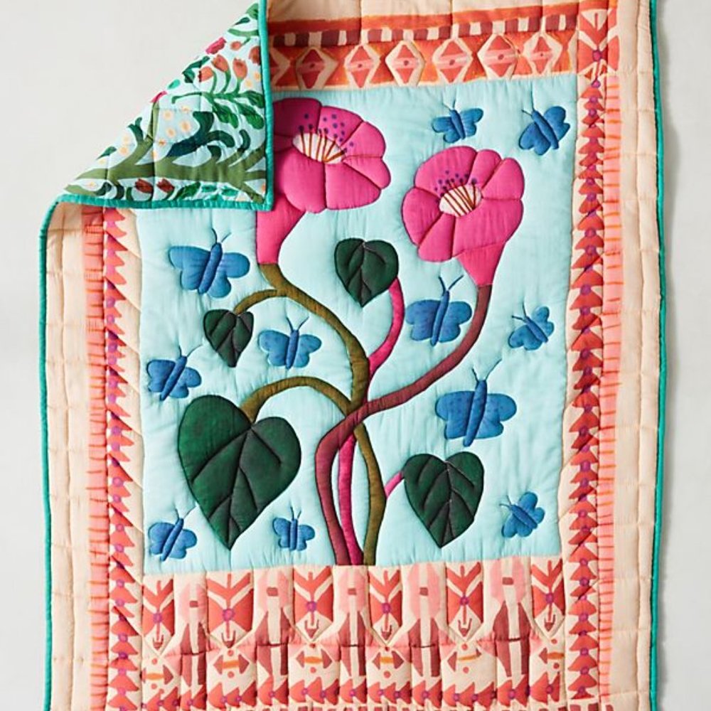 Anthropologie reversible toddler quilt